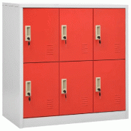 Helloshop26 - Armoire à casiers moderne 90 x 45 x 92 cm avec serrures rangement sécurisé enfants en acier gris 02_0046925 - gris acier 3000234501127