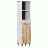 Helloshop26 - Armoire de salle de bain moderne espaces de rangement 38 x 33,5 x 160 cm en bois massif de manguier 02_0057851 - 3000240259456
