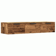 Helloshop26 - Armoire murale design polyvalent rangement 102 x 30 x 20 cm en bois d'ingénierie vieux bois 02_0050988 - Bois massif 3000236684736