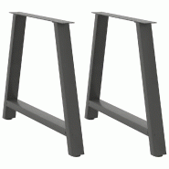 Helloshop26 - Lot de 2 pieds de table à manger en A 90 x 72 cm design moderne avec niveleurs réglables en acier anthracite 02_0057138 - acier 300023