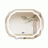 Helloshop26 - Miroir de salle de bain ovale 91,5 x 71 x 3,5 cm désembuage automatique ambiance cosy design en verre argent 20_0019582 - 3000233023989