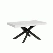 Itamoby Table Extensible 90X160/420 Cm Volantis Frêne Blanc Structure Anthracite - blanc VE160TAVLT420-BF-AN