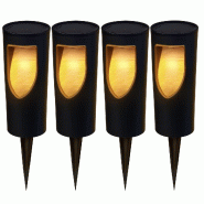 Lot de 6 Balises solaires à piquer H34CM Noir Lumisky - noir 3666162012090