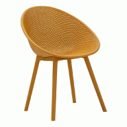 Mauro Ferretti Lot De 2 Chaises Ibiza Moutarde En Polypropylène 59X59X83 Cm - Design Tissé Pour Une Utilisation Intérieure Et Extérieure - Série