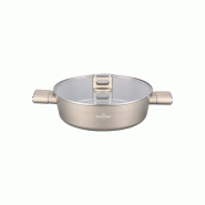 Sauteuse 24x7,5cm avec couvercle tous feux dont induction Speiez Castle Collection Champagne  SH-SCLC24CH usage non-intensif Swiss Haus - 540701164205