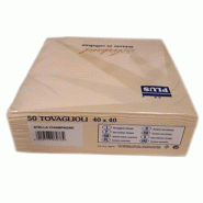 Serviettes de table airlaid "Stella Champagne" - couleur beige motif etoile - 40 x 40 cm - x 50 - DSTOCK60 - doré 03701431301991