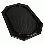 Starpak 100 plats de service, PET 55 x 36 cm noir plat de fête - noir plastique 88444