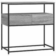 Table console sonoma gris 75x40x75 cm bois d'ingénierie Modèle Atlas Studio Plus - 834158
