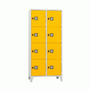 Vestiaire Roma 2 colonnes 4 cases gris / jaune