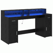 VidaXL Bureau avec porte Chêne noir 160 x 55 x 91 cm Bois d'ingénierie Modèle Titan Panorama Nova - 3365615