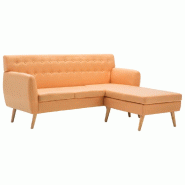 VidaXL Canapé d'angle revêtement en tissu 171,5x138x81,5 cm orange Modèle Brume - 247022