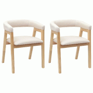 VidaXL Chaises de salle à manger 2 pcs Naturel 54 x 57 x 73 cm Modèle Atlas Métal Plus - 42020422
