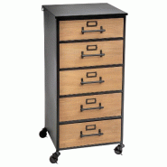 Atmosphera - Caisson à tiroirs pour dossiers 42x37x87,5 cm en fibres de bois noir - noir JJ1020 Atmosphera - Caisson à tiroirs pour dossiers 42x37x87,5 cm en fibres de bois noir - noir JJ1020