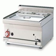Bain-marie à gaz de table. Cuvette pour GN1/1 + 2 GN1/4 h=15 mesure 60x60 h28 cm. Modèle BMT-66G - 2266
