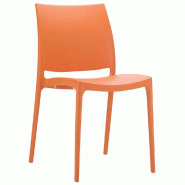 Chaise empilable d'extérieur en polypropylène Inca coloris orange