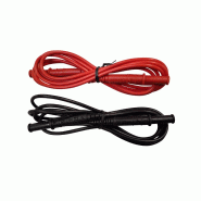 CHAUVIN ARNOUX - Jeu de 2 cordons PVC (1 rouge, 1 noir) - Fiche mâle droite diamètre 4mm isolée - 15A - 1,5m - 600V CAT IV - 1000V CAT III