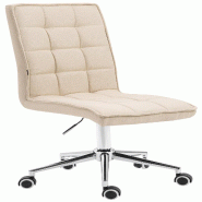 CLP Chaise de travail Peking V2 en tissu Crème - beige 304939