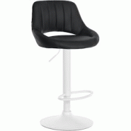 CLP Tabouret de bar Milet en similicuir Noir /Blanc - noir polyester 322427