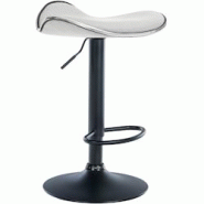 CLP Tabouret de bar Shanghai similicuir avec pied en métal Blanc /Métal noir mat - blanc polyester 323802 CLP Tabouret de bar Shanghai similicuir avec pied en métal Blanc /Métal noir mat - blanc polyester 323802