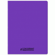 CONQUERANT Lot de 10 Cahier Classique PP piqué 24x32, 96p./48 feuilles 90g/m², quadrillé 5x5, coloris violet - 3020120259147