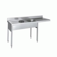 Distform Plonge inox 1 bac et orifice vide-déchets avec passage lave-vaisselle P 700 mm-bac à droite longueur 1800 mm - QBADL718 Distform Plonge inox 1 bac et orifice vide-déchets avec passage lave-vaisselle P 700 mm-bac à droite longueur 1800 mm - QBADL718