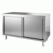 Gastro-Inox Armoire de travail en inox avec portes coulissantes 1400x700x880mm - inox 7445908412471