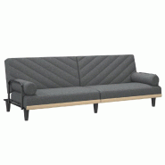 Helloshop26 - Canapé-lit avec accoudoirs 205 x 89 x 70 cm tissu gris foncé 02_0019842 - gris polyester 3001030588008