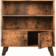 Helloshop26 - Étagère armoire commode 3 niveaux style industriel panneau d'aggloméré marron  12_0000490 - 3000105398986