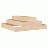 Helloshop26 - Jardinière bac lit surélevé plantes fleurs terrasse jardin 80 x 80 x 27 cm bois massif de pin marron 02_0037897 - 3000213990843_0