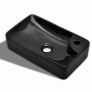 Helloshop26 - Vasque à trou pour robinet  pour salle de bain lavabo 44 x 25 cm céramique noir 02_0002510 - 3000100071532