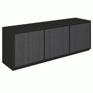 Meuble Vertigo T01 2 portes 2 tiroirs MDF noir et noir 180x47x60 cm