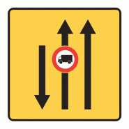 Panneau de voirie temporaire KD9 ex2 - Changement de chaussée ou de trajectoire Panneau de voirie temporaire KD9 ex2 - Changement de chaussée ou de trajectoire