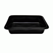 Papstar 20 barquettes repas, PP non divisé 4,5 cm x 22,7 cm x 17,8 cm noir - noir plastique polypropylène 96552
