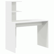 VidaXL Bureau avec étagère Blanc 102 x 50 x 124 cm Bois d'ingénierie Modèle Vega StudioDesk Design - 869354