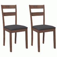 VidaXL Chaises à manger coussins 2 pcs marron bois massif caoutchouc Modèle Atlas Nova - 4102381