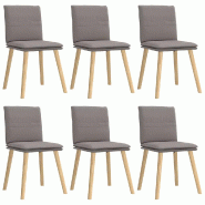 VidaXL Chaises à manger lot de 6 taupe tissu Modèle Perolia - 3315631