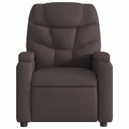 VidaXL Fauteuil de massage inclinable Marron foncé Tissu Modèle Belvessa - 8721012201040