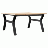 VidaXL Table basse cadre en Y 80x80x45 cm bois de pin massif et acier Modèle Polaris Compact Plus - 3282707