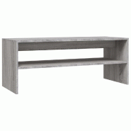 VidaXL Table basse Sonoma gris 100x40x40 cm Bois d'ingénierie Modèle Polaris Cuisine - 815256