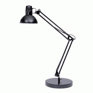 ALBA Lampe de bureau Architecte, double bras - socle lesté, coloris noir - noir ARCHI-N