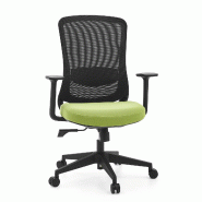 Chaise de bureau / chaise pivotante SEDITO Assise en tissu / dossier en tissu maillé noir / vert hjh OFFICE - vert polyester 751023 Chaise de bureau / chaise pivotante SEDITO Assise en tissu / dossier en tissu maillé noir / vert hjh OFFICE - vert polyester 751023
