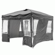 COSTWAY Pavillon pop-up 300x300cm, réglable, avec 4 parois latérales, sac et sacs, tente de fête portable. - gris métal ZB35958SD