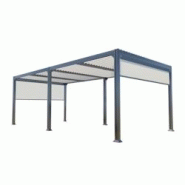 COULEURS DU MONDE Pergola bioclimatique Memphis 3x6m aluminium avec lames orientables et 2 panneaux latéraux inclus - gris aluminium 3700263329401 COULEURS DU MONDE Pergola bioclimatique Memphis 3x6m aluminium avec lames orientables et 2 panneaux latéraux inclus - gris aluminium 3700263329401
