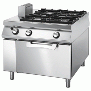 Cuisinière à gaz avec 4 brûlers sur four gaz statique, tableau de contrôle sur deux côtès 1000x1100x870 mm - VIRTUS - 4068875007131