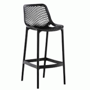 Décoshop26 - Tabouret de bar avec repose-pieds design moderne plastique noir intérieur ou extérieur 10_0000039 - noir 3000885869607