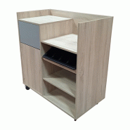 Dessete Otalys basse avec poubelle et range couverts - CHIANTI OAK
