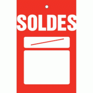 Étiquette à trou Soldes Tradition rouge - zones de prix 55x85mm - par 500