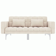 Helloshop26 - Canapé-lit 175,5 x 98 x 57,5 cm crème tissu 02_0020186 - métal 3001065988002