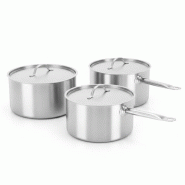 Lot de casseroles professionnelles 260Ø,280Ø,300Ø mm en inox - Equipementpro - M2821/22/23