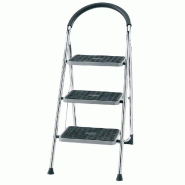 Marchepied double fonction chrome xl 3 marches - hauteur de travail 2,70m Marchepied double fonction chrome xl 3 marches - hauteur de travail 2,70m